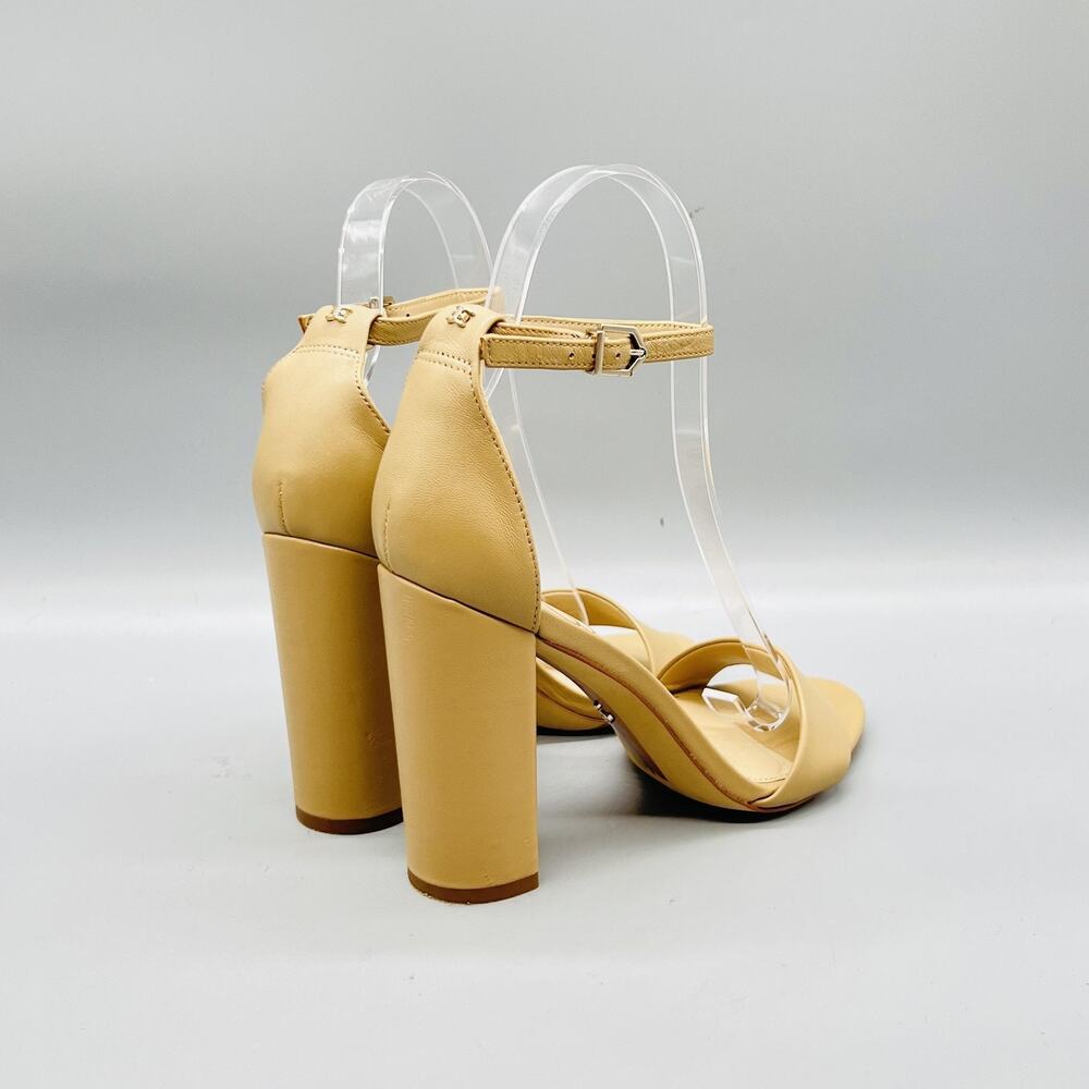 Sam Edelman Sandals Womens 5.5 Beige Leather Yaro Ankle Strap Block Heel Shoes - Picture 7 of 11